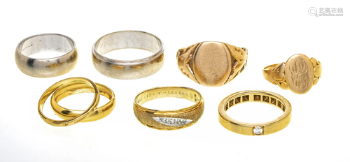 14KT GOLD BAND RINGS (8 PCS) .73 TR OZ