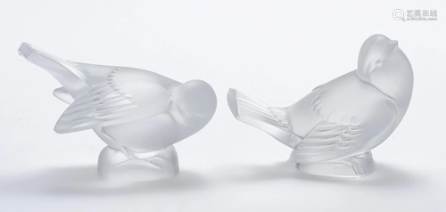 MADAME MARIE CLAUDE LALIQUE CRYSTAL SPARROWS