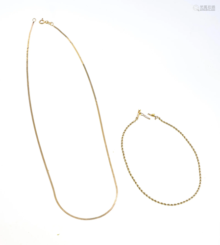 14KY YELLOW GOLD NECK CHAIN & BRACELET