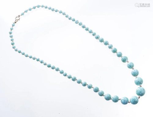 CZECH BEADED NECKLACE, C. 1960, L 24