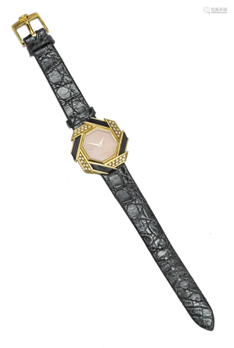 DELARNAU SWISS, 18 KT. GOLD, DIAMOND WRIST WATCH