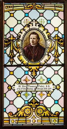 STAINED LEADED GLASS WINDOW PANEL