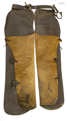 WESTERN STYLE LEATHER CHAPS, 20TH C