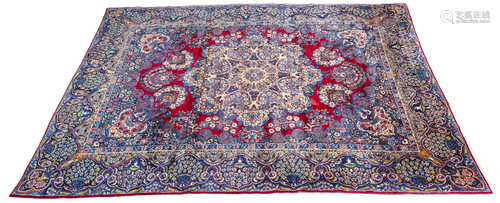 PERSIAN MASHAD WOOL CARPET, W 11' 7