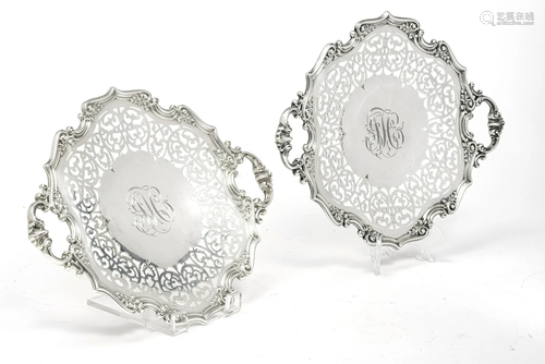 GORHAM STERLING SILVER TRAYS C 1900 PAIR