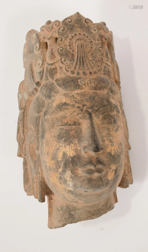 CHINESE MARBLE BUDDHA HEAD H 9