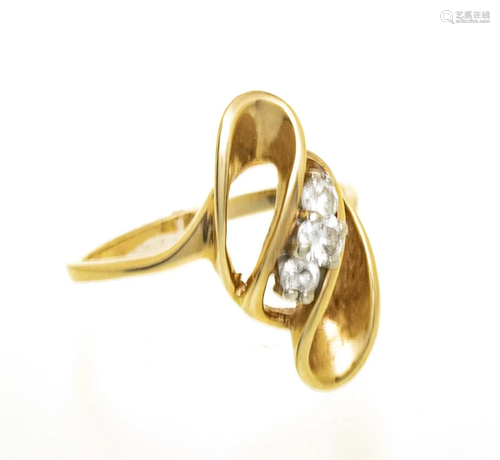 14KT WITH DIAMOND ACCENTS, SIZE 6 1/4