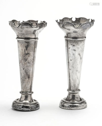 W. JACKSON & SON STERLING SILVER BUD VASES