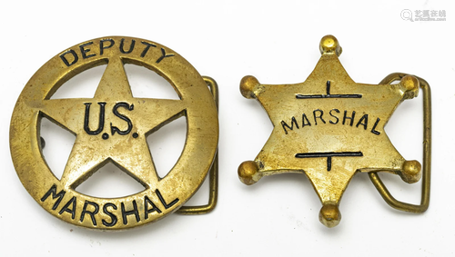 BRASS REPLICA U.S. MARSHALL BELT BUCKLES