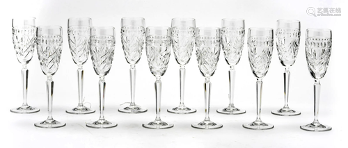 WATERFORD CRYSTAL CHAMPAGNE FLUTES, 