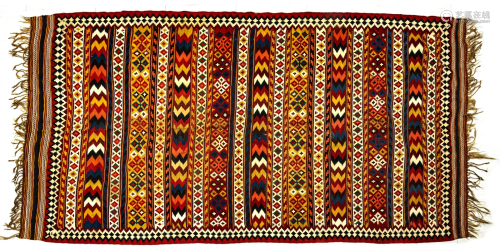 QASHQAI SLIT WEAVE KILIM WOOL AND COTTON TAPESTRY