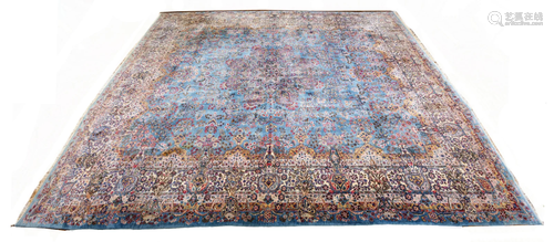 PERSIAN KERMAN RUG C. 1930 W 14'2