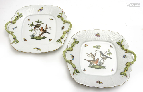 HEREND 'ROTHSCHILD BIRD' PORCELAIN CAKE PLATES