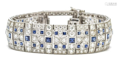 18K GOLD, DIAMOND AND SAPPHIRE LADY'S BRACELET