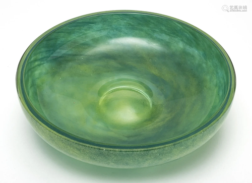 DAUM, FRANCE, PATE DE VERRE CENTERPIECE BOWL