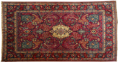 PERSIAN TABRIZ HANDWOVEN WOOL RUG, C. 1920S