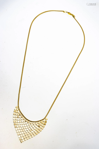 18KT GOLD NECK CHAIN WITH MESH L 15