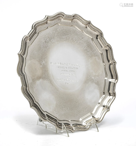 REED AND BARTON STERLING SILVER ROUND TRAY