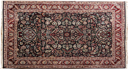 INDO-PERSIAN HANDWOVEN WOOL RUG, C. 1990