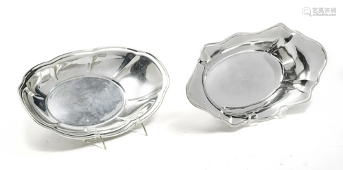 STERLING SILVER BREAD TRAYS, 2 DIA 12