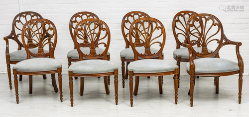 HICKORY CHAIR CO. SET OF 8 DINING CHAIRS, MAHOGANY