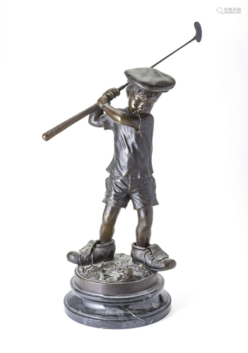 JIM DAVIDSON, BRONZE SCULPTURE, BOY GOLFER