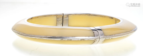 MIRIM SALAT LUCITE & SILVER TONE METAL BRACELET