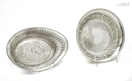 STERLING SILVER BREAD TRAY & ROUND BOWL