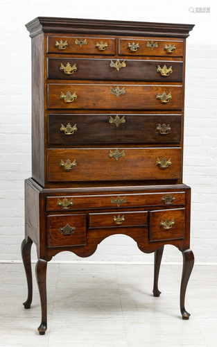 QUEEN ANNE THURBER FAMILY AMERICAN CHERRY HIGHBOY