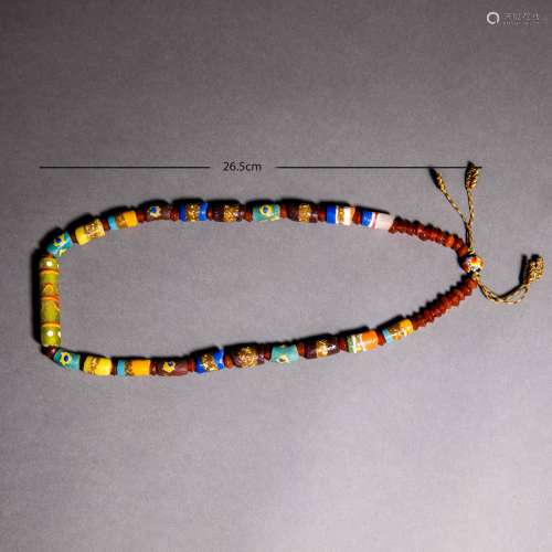 Qing Dynasty of China
Colored glaze multi-treasure chain