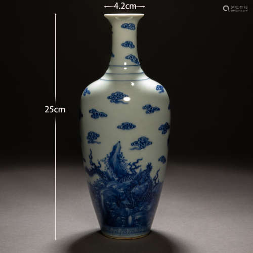 Qing Dynasty of China
Kangxi
Blue and white dragon pattern G...