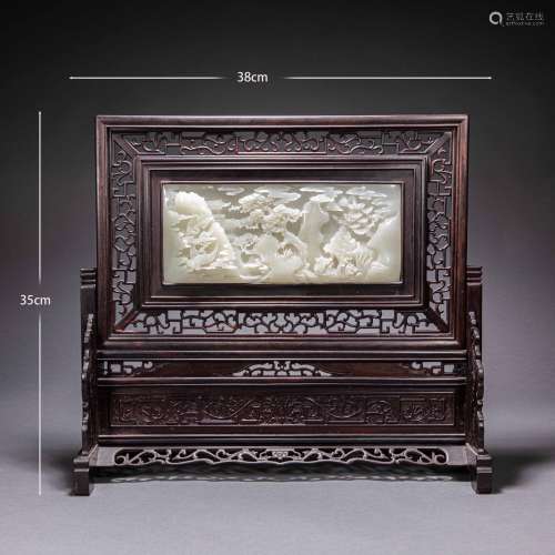 Qing Dynasty of China
Hetian jade screen