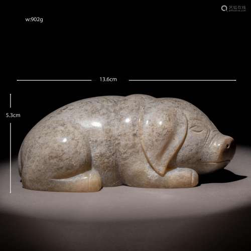 Chinese Han Dynasty Jade Pig