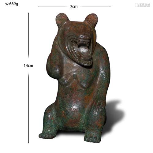 Chinese Han Dynasty Bronze Bear