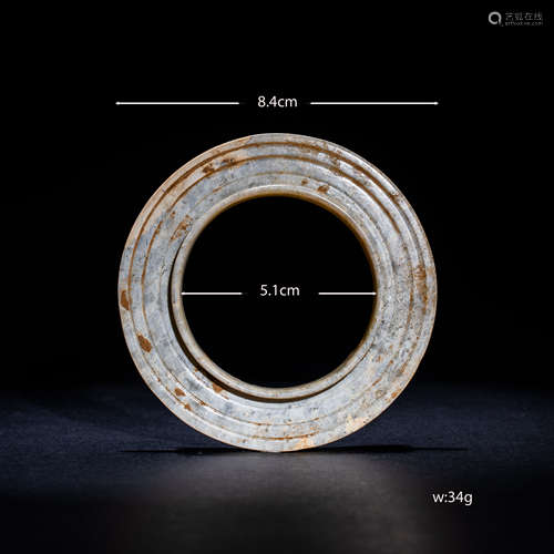 Chinese Han Dynasty
Jade hoop type device