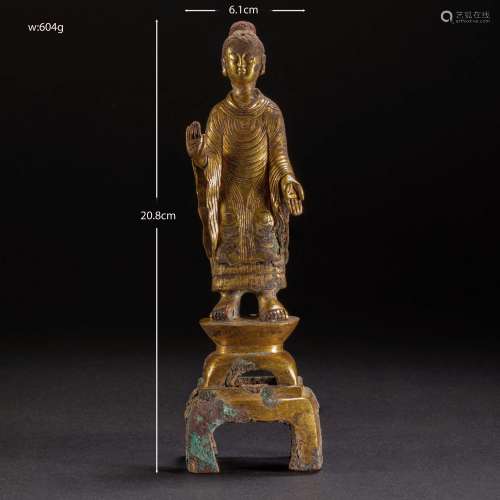 Tang Dynasty of China
Gilt bronze South Korean Buddha statue