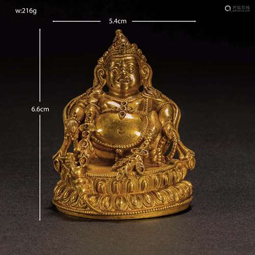 Qing Dynasty of China
Qianlong Period Gilt Silver, God of We...