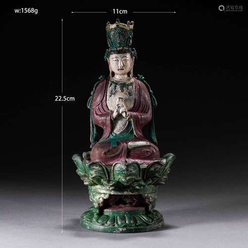 Liao Dynasty of China
Bronze Painted Buddha Statue