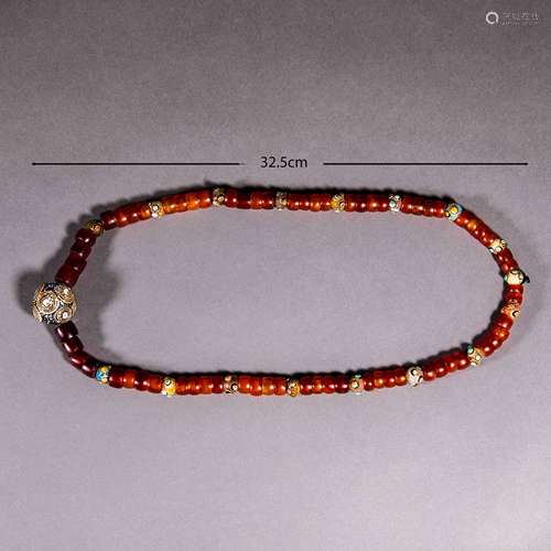 Chinese Western Zhou Dynasty
Dragonfly eyes glazed agate nec...