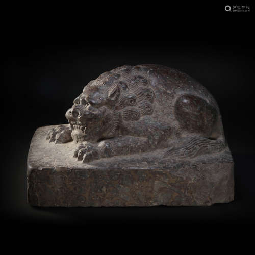 中国古代石雕狮坐像