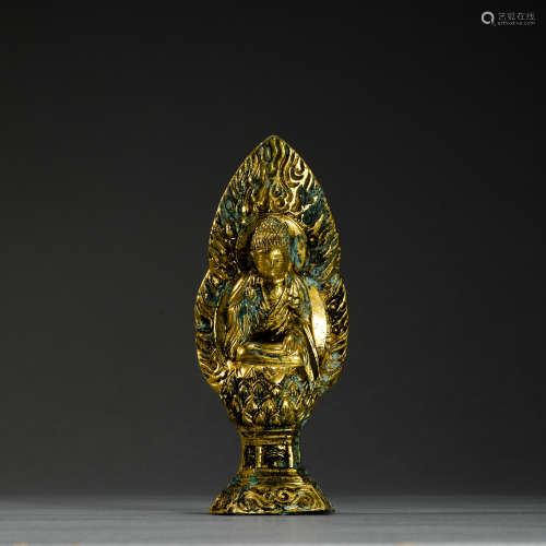 中国古代铜鎏金佛像