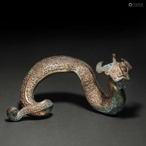 中国古代铜鎏金龙纹摆件