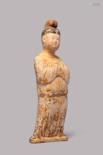 Terracotta statue depicting Fat Lady, China Tang Dynasty