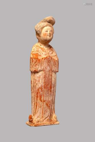 Terracotta statue depicting Fat Lady, China Tang Dynasty