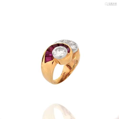 Diamond, Ruby and 14k Ring