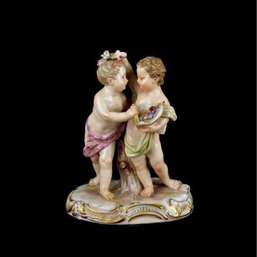 19th C. Meissen Putti Couple