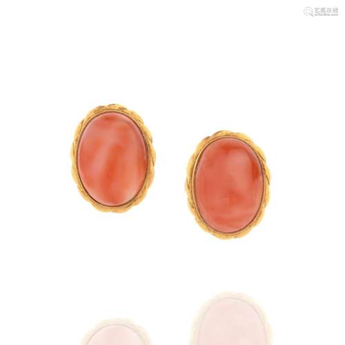 Coral and 14K Earrings