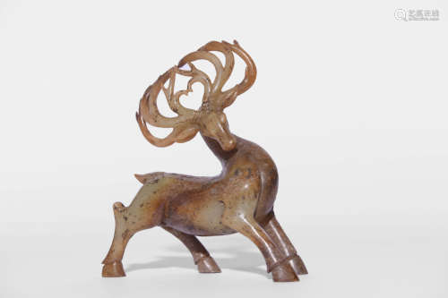 WHITE JADE DEER ORNAMENT