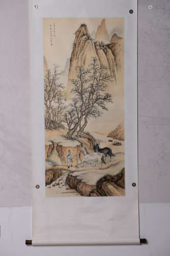 CHINESE HORSE PAINTING FU XUN MARK