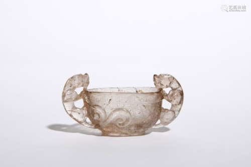 CRYSTAL DOUBLE CHI-DRAGON EARED CUP